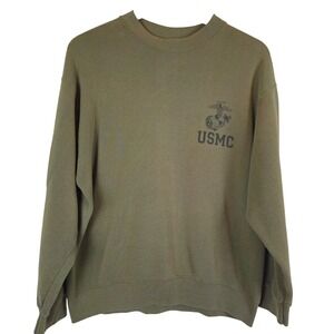 USMC‎ vintage sweatshirt army green 90s USA made patriotic, size M